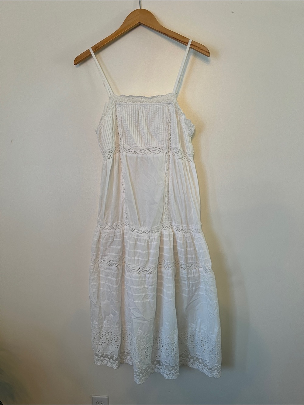 Free People White Eyelet Midi Sundress